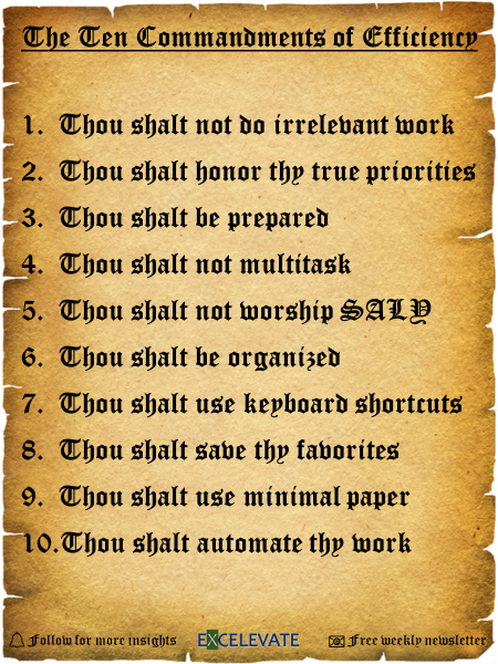 The Ten Commandments of Efficiency