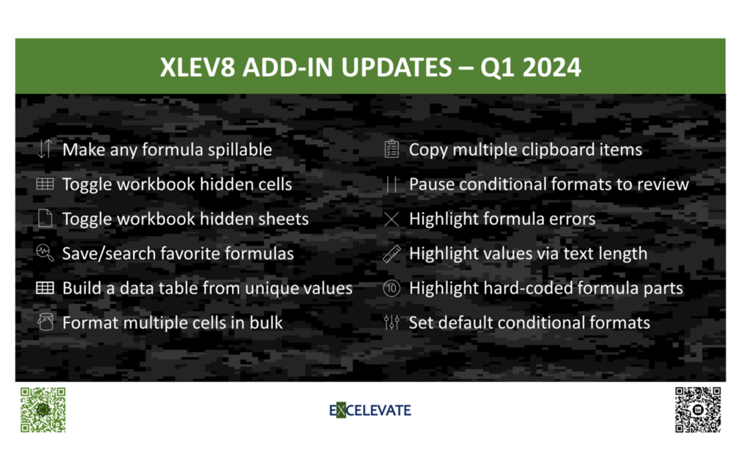 XLEV8 Add-in Q1 2024 Update: 12 Awesome New Features!