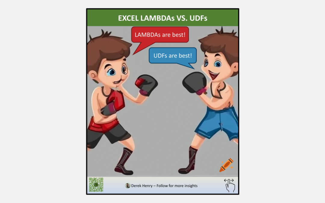 Excel LAMBDAs vs UDFs